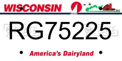 RG75225 Wisconsin License Plate
