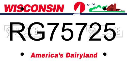 RG75725 Wisconsin License Plate