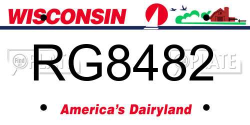RG8482 Wisconsin License Plate