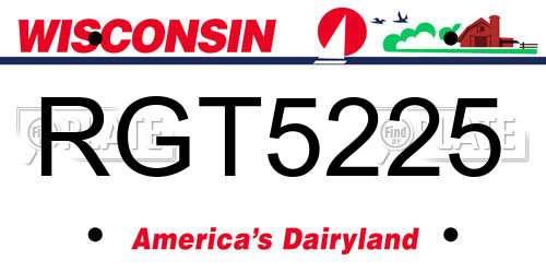 RGT5225 Wisconsin License Plate