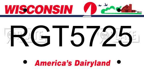 RGT5725 Wisconsin License Plate
