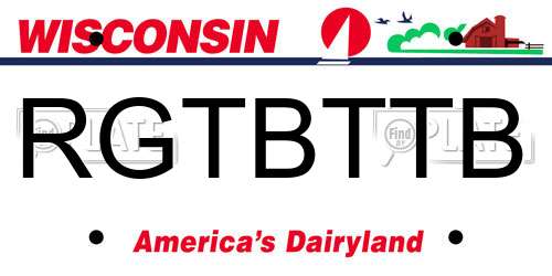RGTBTTB Wisconsin License Plate