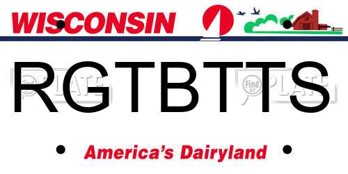 RGTBTTS Wisconsin License Plate