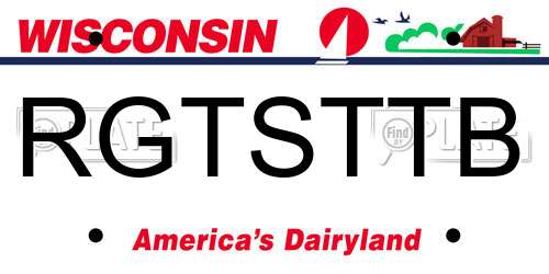 RGTSTTB Wisconsin License Plate