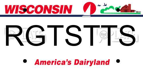 RGTSTTS Wisconsin License Plate