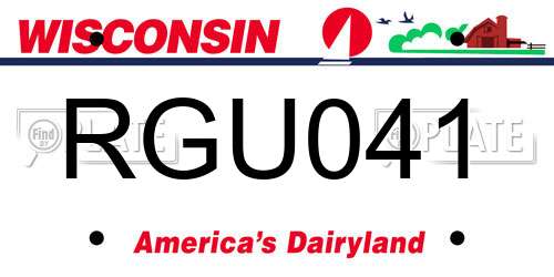 RGU041 Wisconsin License Plate