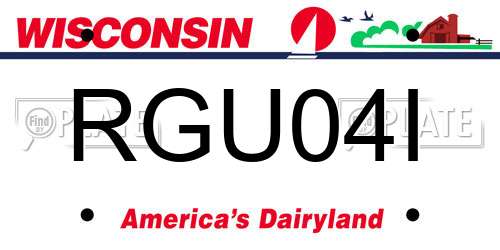 RGU04I Wisconsin License Plate