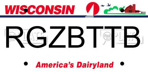 RGZBTTB Wisconsin License Plate