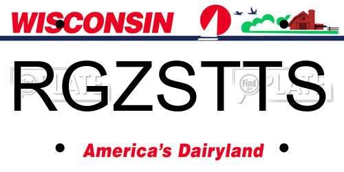 RGZSTTS Wisconsin License Plate