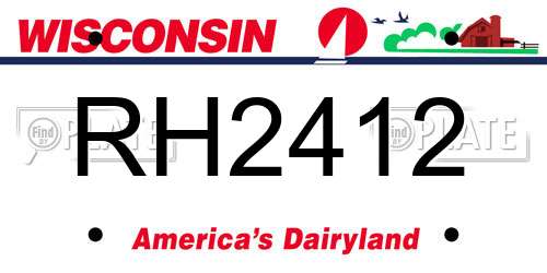 RH2412 Wisconsin License Plate