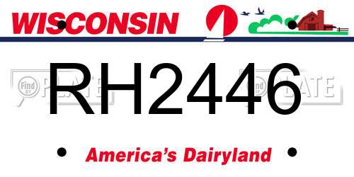 RH2446 Wisconsin License Plate