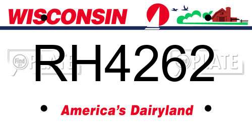 RH4262 Wisconsin License Plate