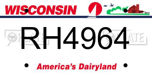 RH4964 Wisconsin License Plate