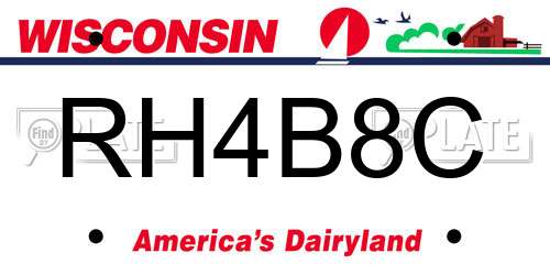 RH4B8C Wisconsin License Plate