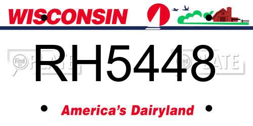 RH5448 Wisconsin License Plate