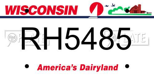 RH5485 Wisconsin License Plate