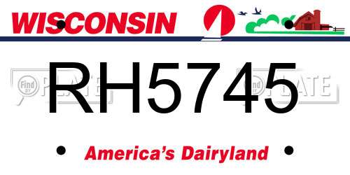 RH5745 Wisconsin License Plate