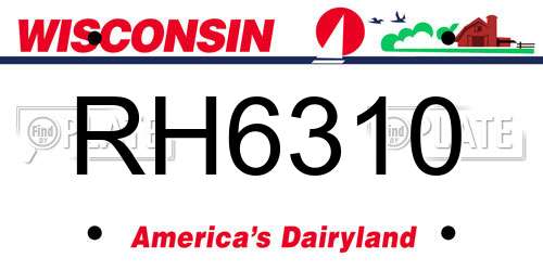 RH6310 Wisconsin License Plate