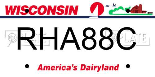 RHA88C Wisconsin License Plate