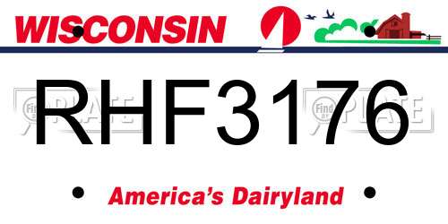 RHF3176 Wisconsin License Plate