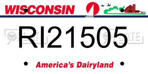 RI21505 Wisconsin License Plate