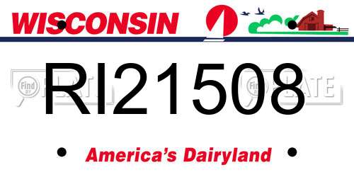 RI21508 Wisconsin License Plate