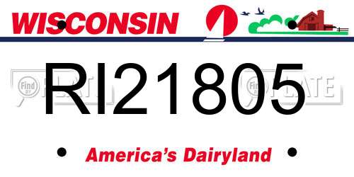 RI21805 Wisconsin License Plate