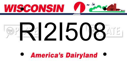 RI2I508 Wisconsin License Plate