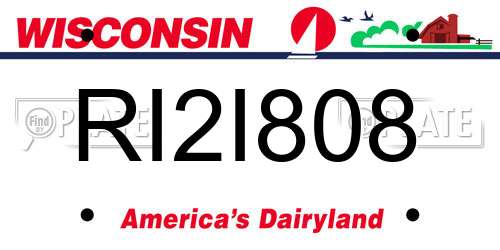 RI2I808 Wisconsin License Plate