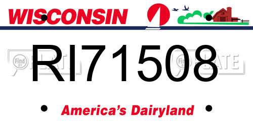 RI71508 Wisconsin License Plate