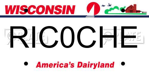 RIC0CHE Wisconsin License Plate
