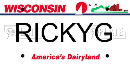 RICKYG Wisconsin License Plate