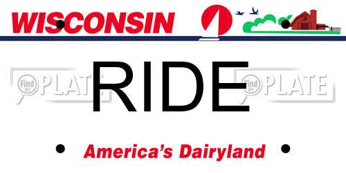 RIDE Wisconsin License Plate