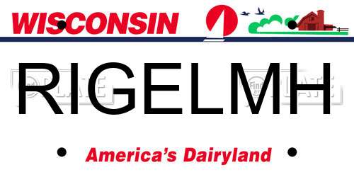 RIGELMH Wisconsin License Plate