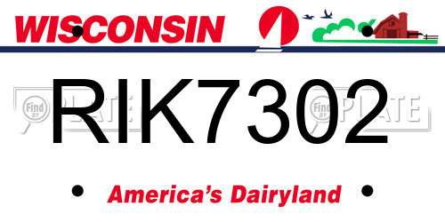 RIK7302 Wisconsin License Plate