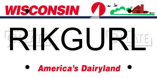 RIKGURL Wisconsin License Plate