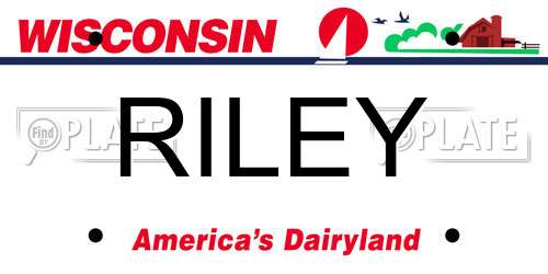 RILEY Wisconsin License Plate
