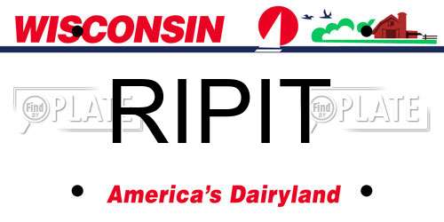 RIPIT Wisconsin License Plate