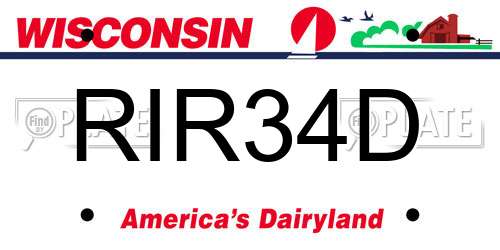 RIR34D Wisconsin License Plate