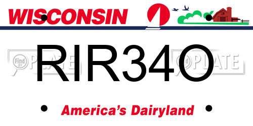 RIR34O Wisconsin License Plate