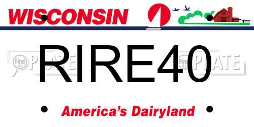 RIRE40 Wisconsin License Plate