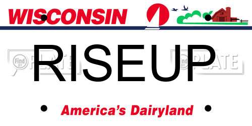 RISEUP Wisconsin License Plate