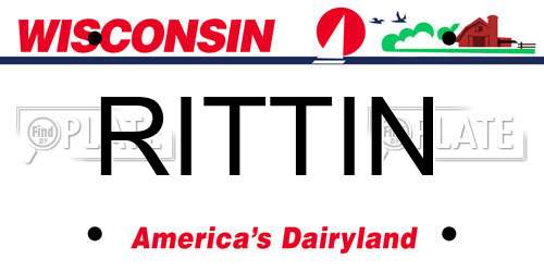 RITTIN Wisconsin License Plate