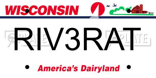 RIV3RAT Wisconsin License Plate