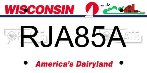 RJA85A Wisconsin License Plate