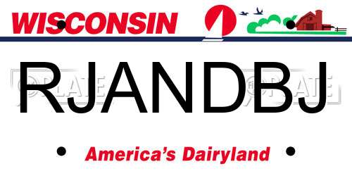 RJANDBJ Wisconsin License Plate