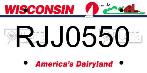 RJJ0550 Wisconsin License Plate