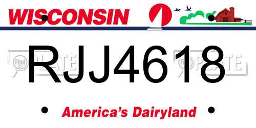 RJJ4618 Wisconsin License Plate