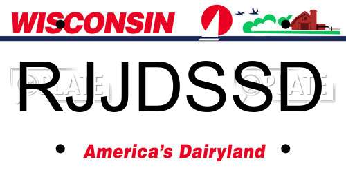 RJJDSSD Wisconsin License Plate