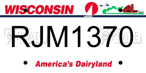 RJM1370 Wisconsin License Plate